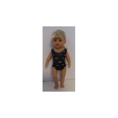 badpak donker blauw strikjes baby born little 36cm