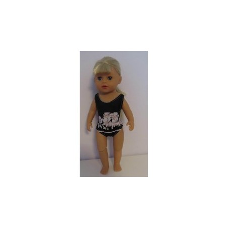 badpak zwart bloemen baby born little 36cm