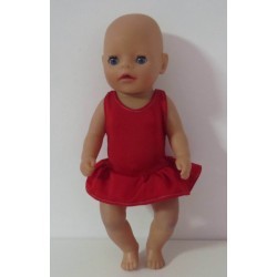 badpak rood met rokje baby born little 36cm