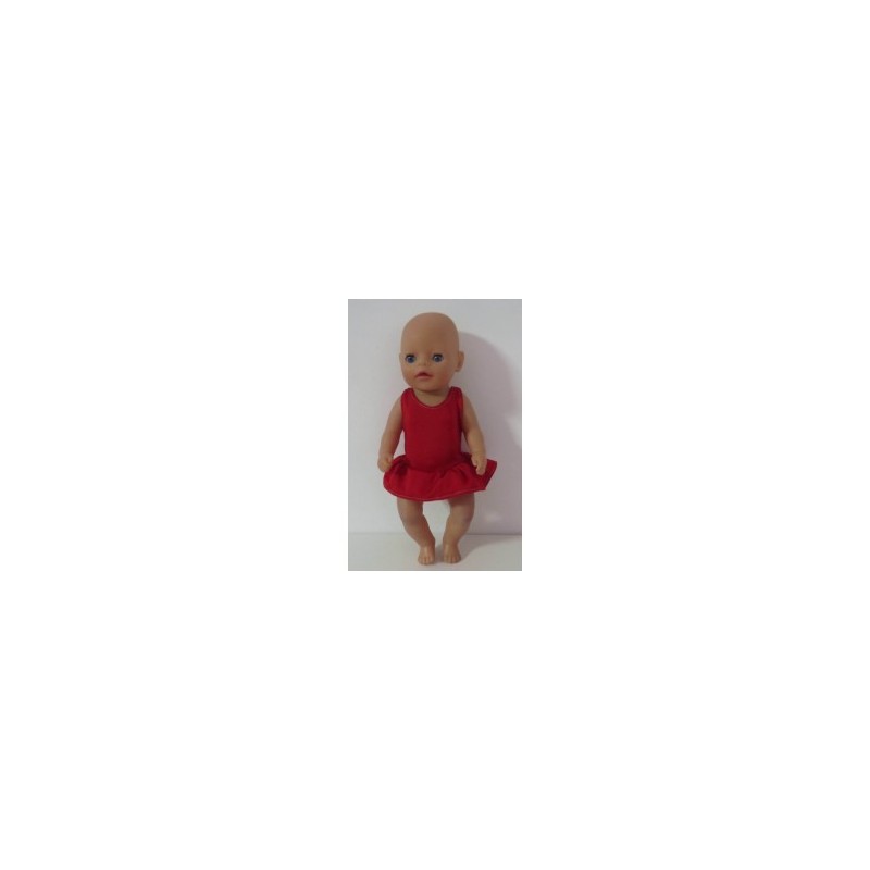 badpak rood met rokje baby born little 36cm
