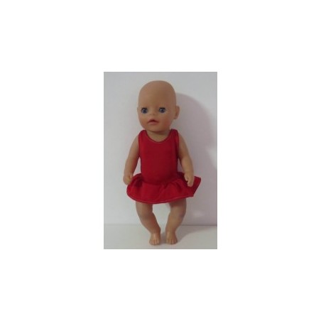 badpak rood met rokje baby born little 36cm