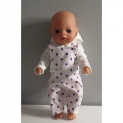tuinbroek met lila stippen baby born little 36cm