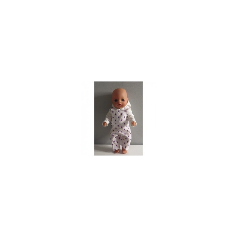 tuinbroek met lila stippen baby born little 36cm