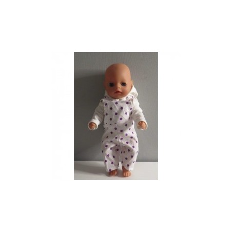 tuinbroek met lila stippen baby born little 36cm