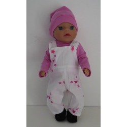 tuinbroek wit baby born little 36cm