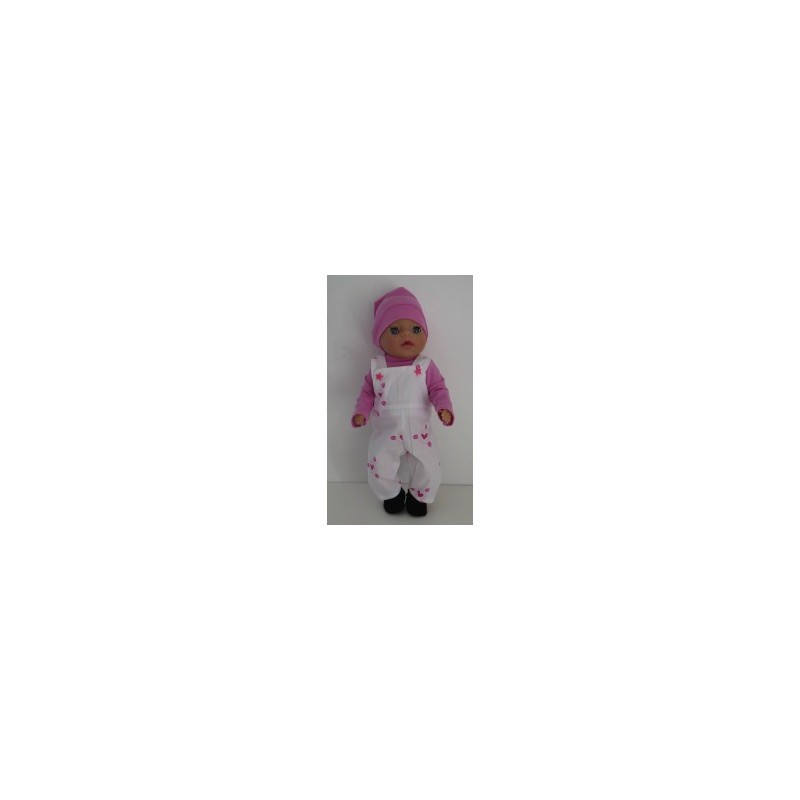 tuinbroek wit baby born little 36cm