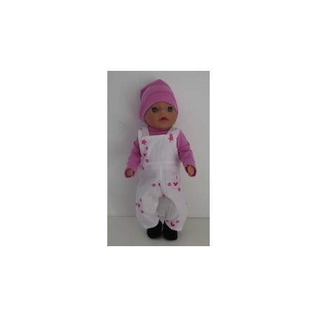 tuinbroek wit baby born little 36cm