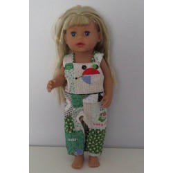tuinbroek groen met beren baby born little 36cm