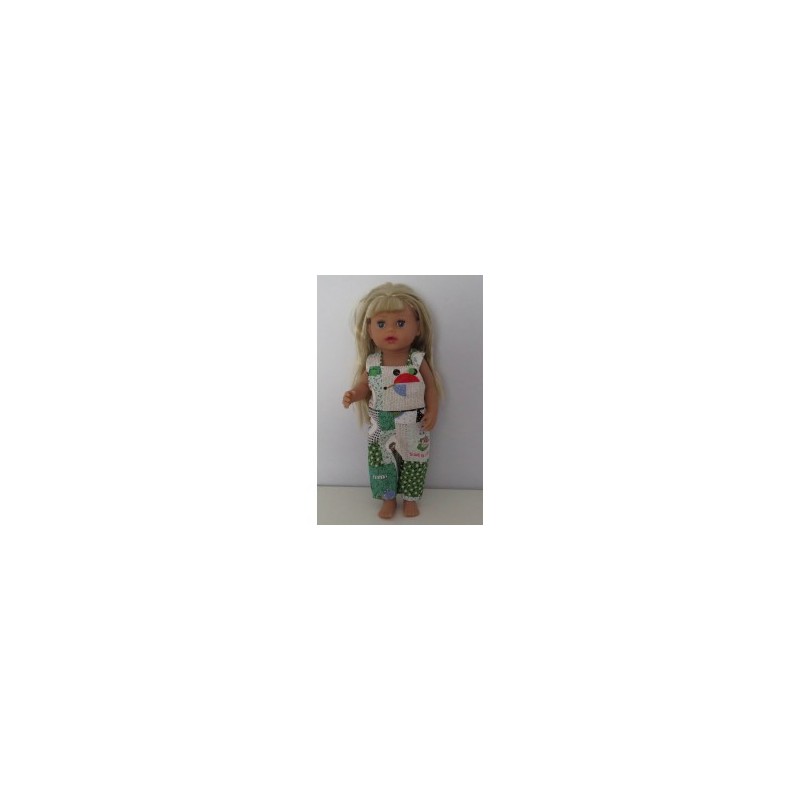tuinbroek groen met beren baby born little 36cm