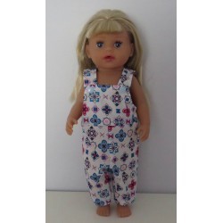 tuinbroek met bloemen baby born little 36cm