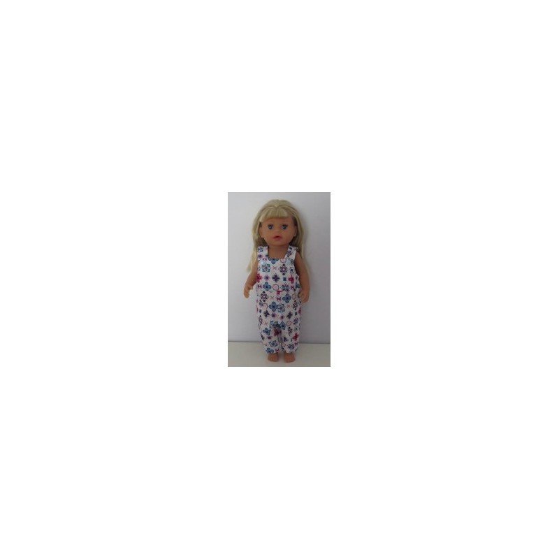 tuinbroek met bloemen baby born little 36cm