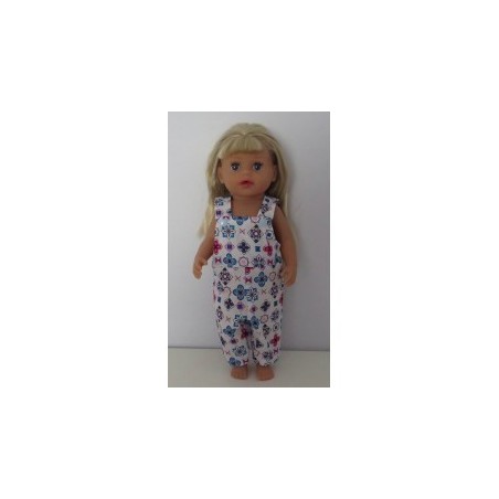 tuinbroek met bloemen baby born little 36cm