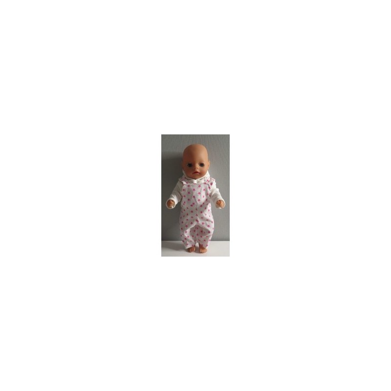 tuinbroek met roze sterren baby born little 36cm