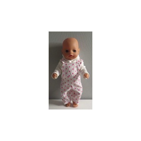 tuinbroek met roze sterren baby born little 36cm