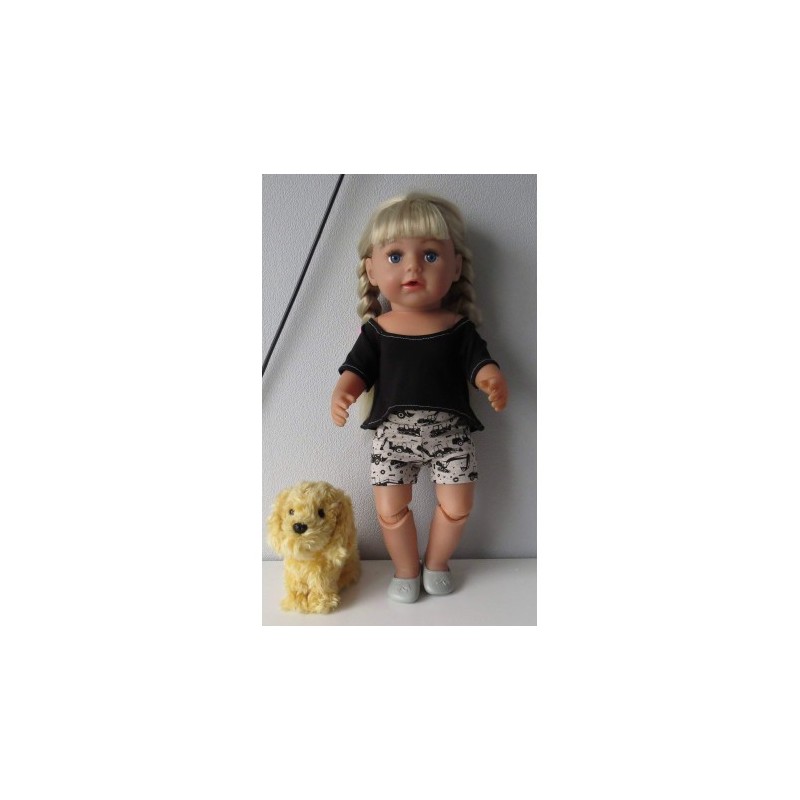 zomerse korte broek set bouw wagens baby born 43cm