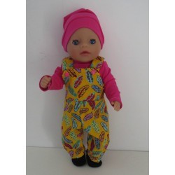 tuinbroek geel veren baby born little 36cm