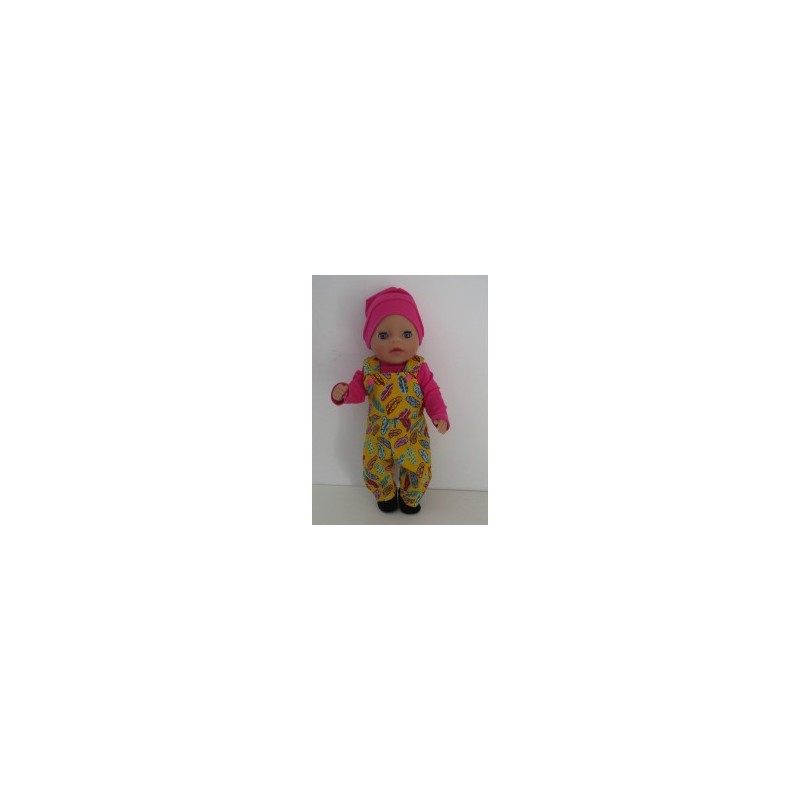tuinbroek geel veren baby born little 36cm