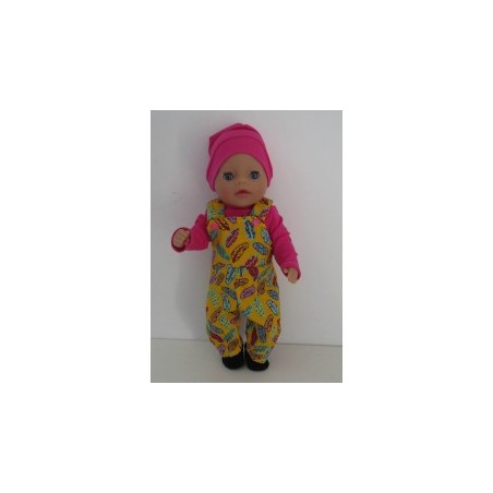 tuinbroek geel veren baby born little 36cm