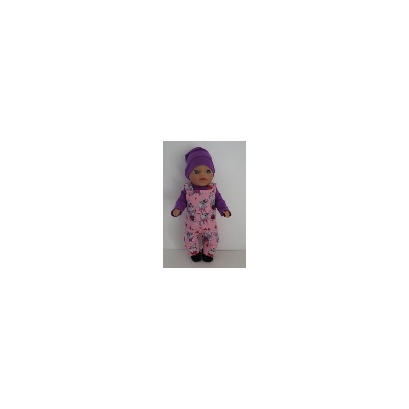 tuinbroek roze konijn baby born little 36cm