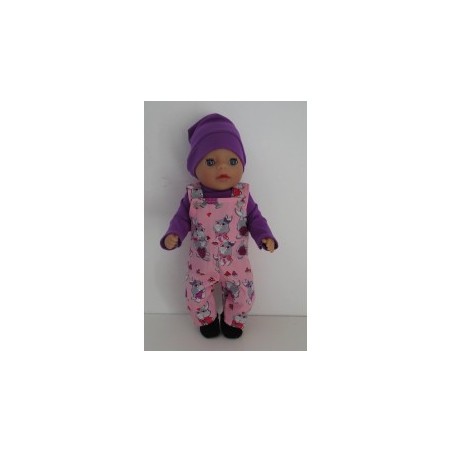 tuinbroek roze konijn baby born little 36cm