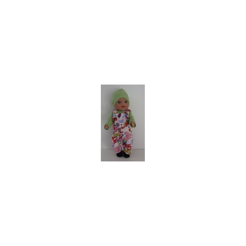 tuinbroek wit met vlinders en bloemen baby born little 36cm