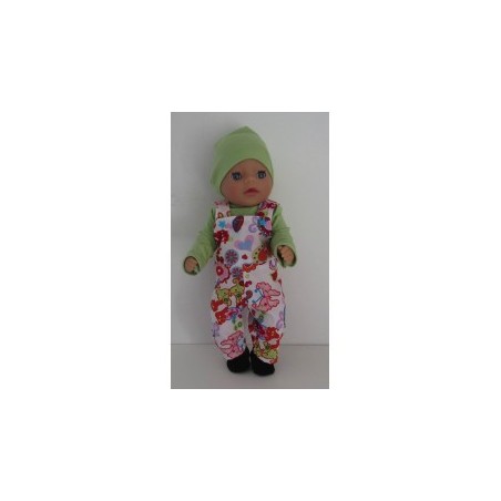 tuinbroek wit met vlinders en bloemen baby born little 36cm