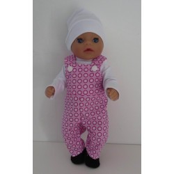 tuinbroek roze baby born little 36cm