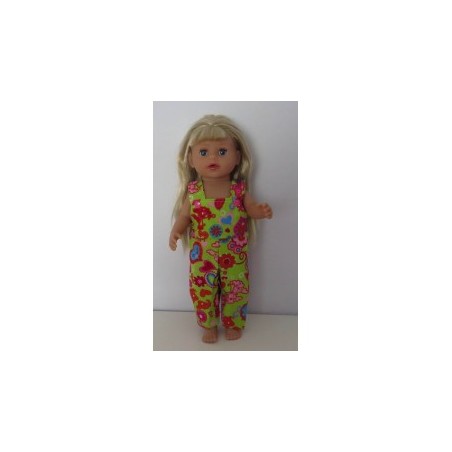 tuinbroek groen met vlinders en bloemen baby born little 36cm