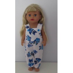 tuinbroek vossen blauw baby born little 36cm