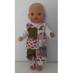tuinbroek groen vliegtuigen baby born little 36cm