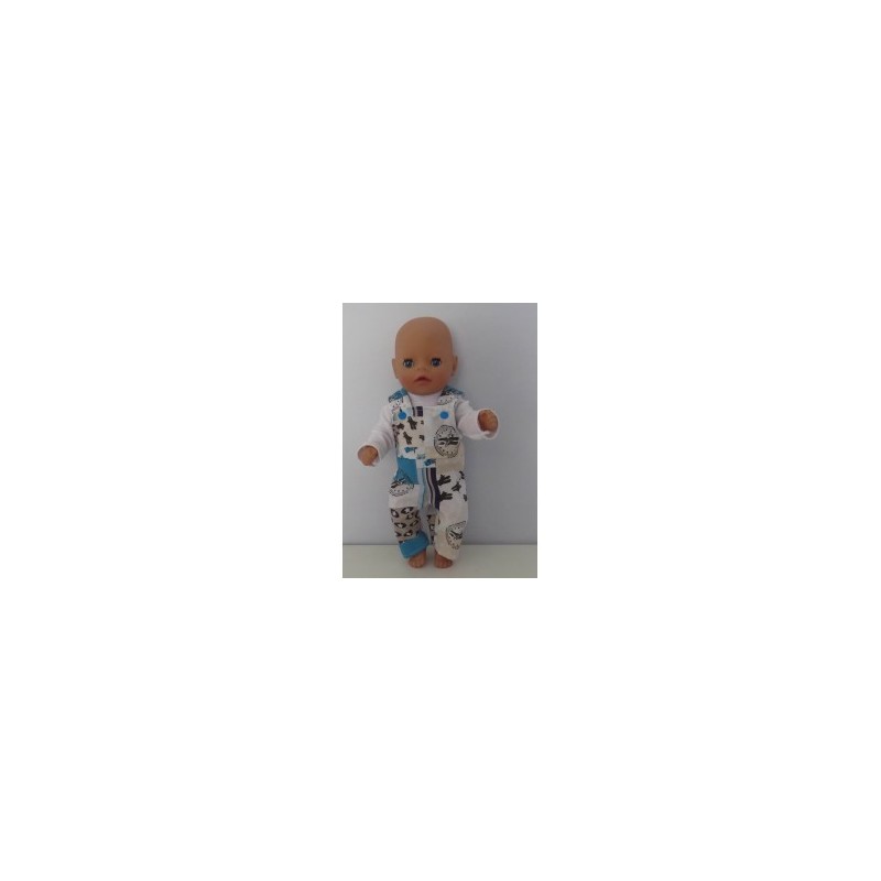 tuinbroek blauw vliegtuigen baby born little 36cm