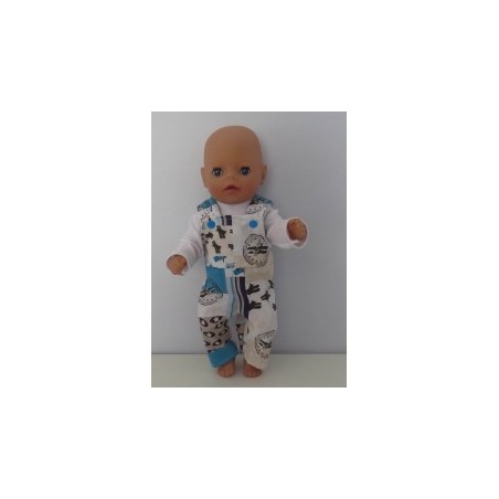 tuinbroek blauw vliegtuigen baby born little 36cm