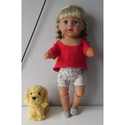 zomerse korte broek set rood skulls  baby born 43cm