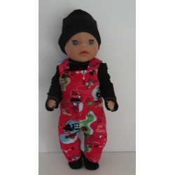 tuinbroek rood piraten baby born little 36cm