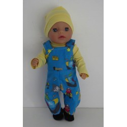 tuinbroek blauw piraten  baby born little 36cm