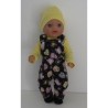tuinbroek zwart met hartjes baby born little 36cm
