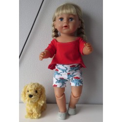 zomerse korte broek set intvissen baby born 43cm