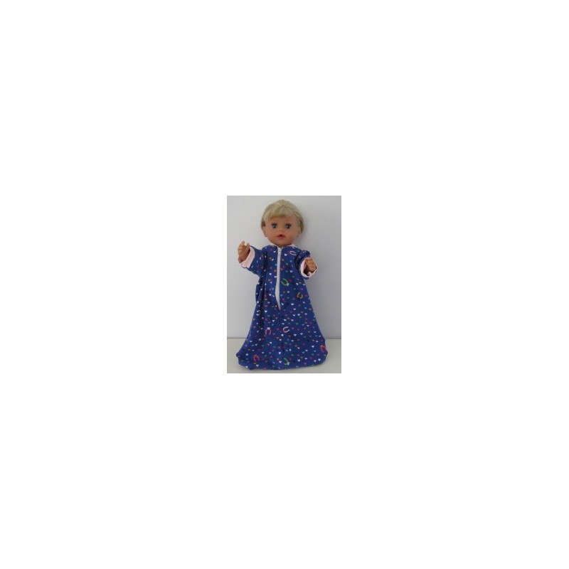 slaapzak mouwen blauw hartjes baby born little 36cm