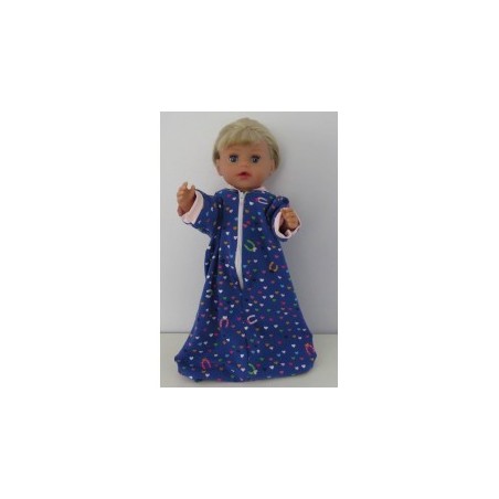 slaapzak mouwen blauw hartjes baby born little 36cm