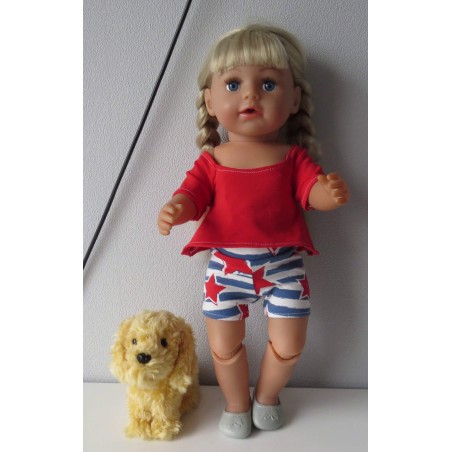 zomerse korte broek set sterren gestreept baby born 43cm