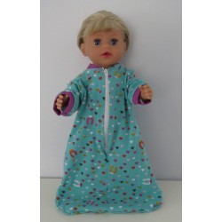 slaapzak mouwen mint hartjes baby born little 36cm