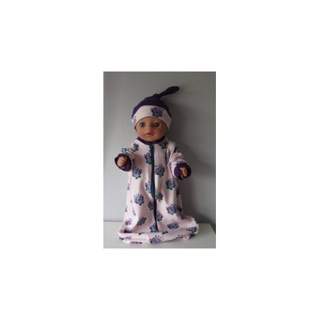 slaapzak mouwen roze uilen baby born little 36cm