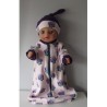 slaapzak mouwen roze uilen baby born little 36cm