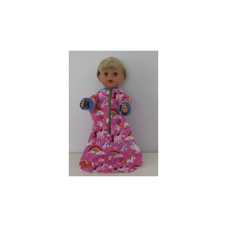 slaapzak mouwen roze eenhoorn baby born little 36cm