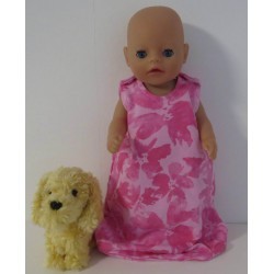 slaapzak roze gebloemd baby born little 36cm