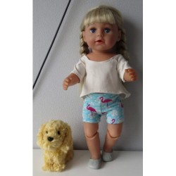 zomerse korte broek set blauw flamngo's baby born 43cm