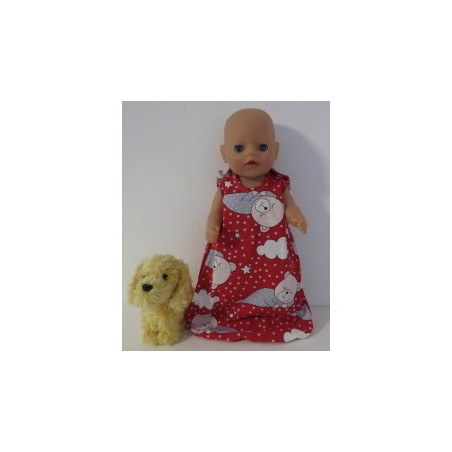 slaapzak rood beren baby born little 36cm