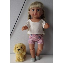 zomerse korte broek set oud roze flamingo's baby born 43cm