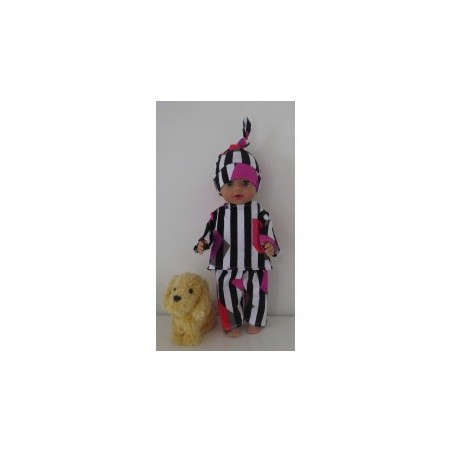 pyjama zwart wit gestreept baby born little 36cm