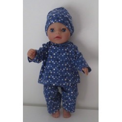 pyjama blauw sterren baby born little 36cm